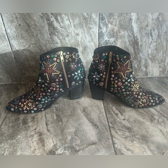 RARE Free People Sequin Ankle Boots - Picture 4 of 8